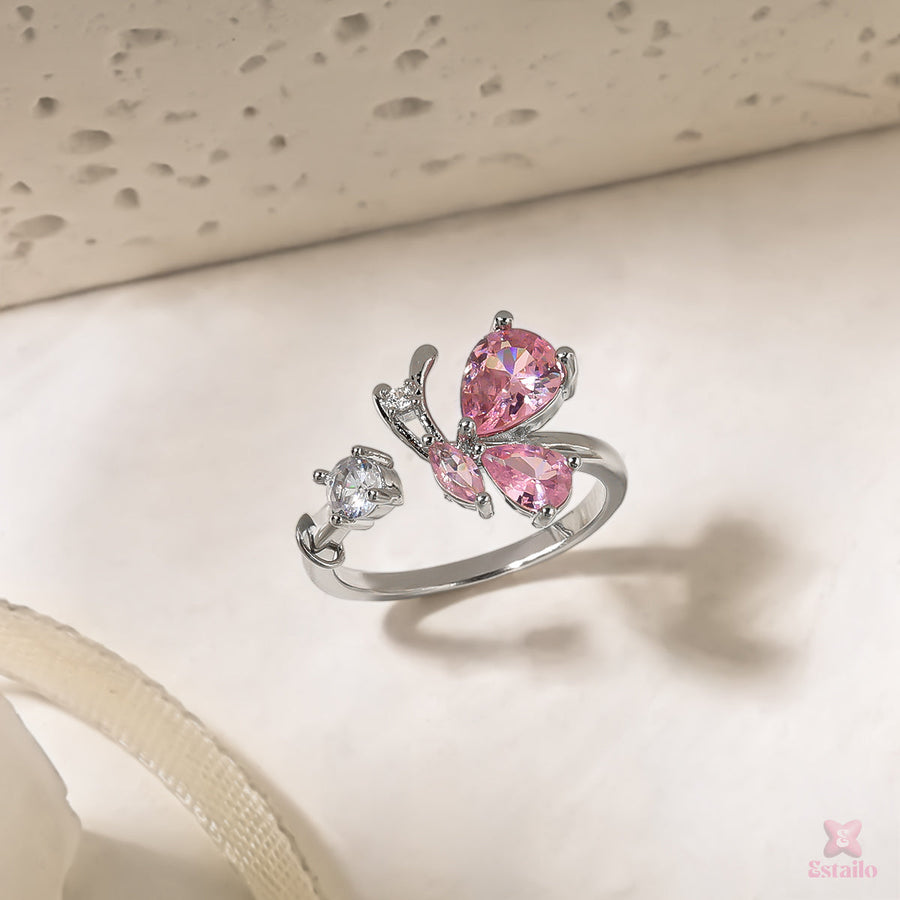 Pink Butterfly Ring
