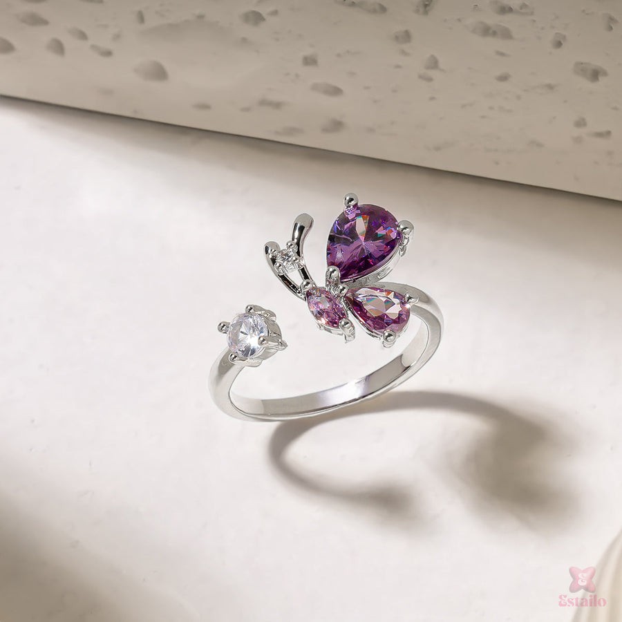 Crystal Butterfly Ring