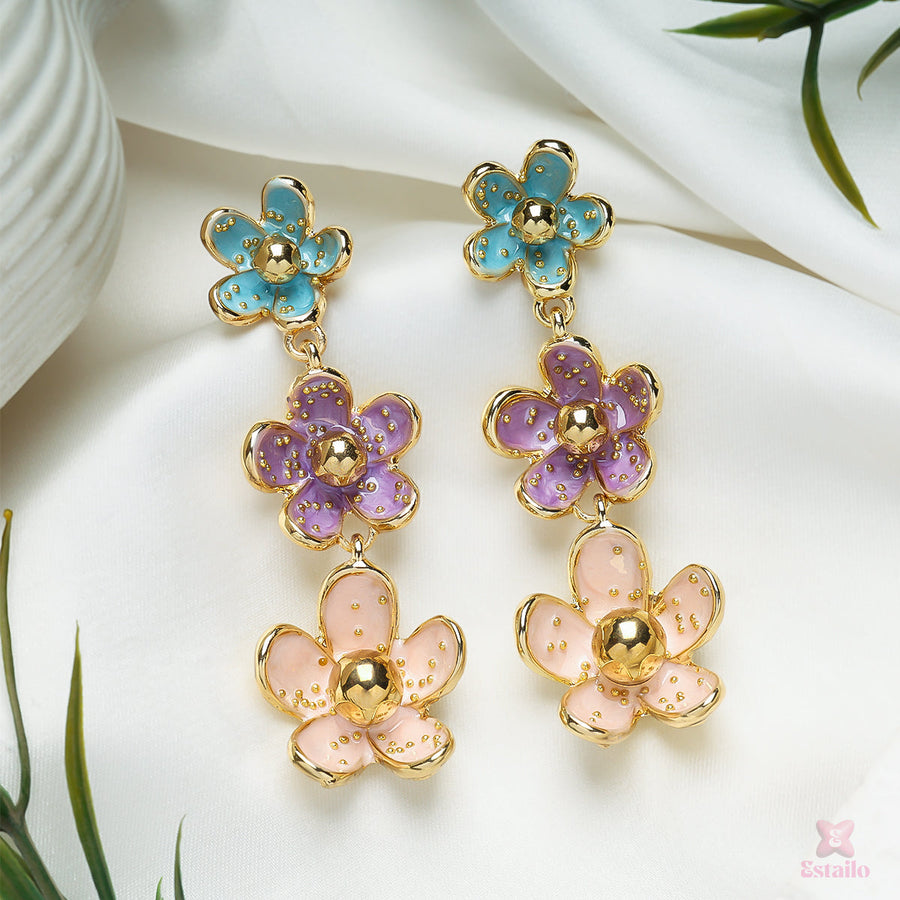 Enamel Bloom Drops Earrings