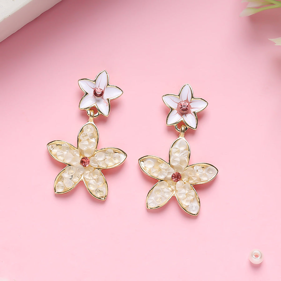 Crystal Daisy Dangler Earrings