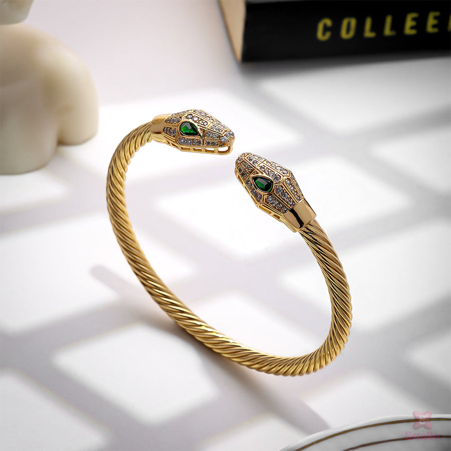 Serpent's Charm Cuff Bracelet