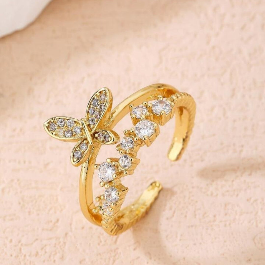 Shiny Butterfly Zircon  Ring