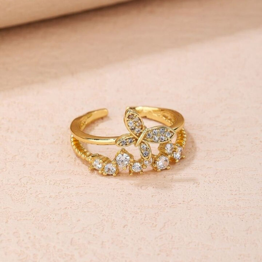 Shiny Butterfly Zircon  Ring