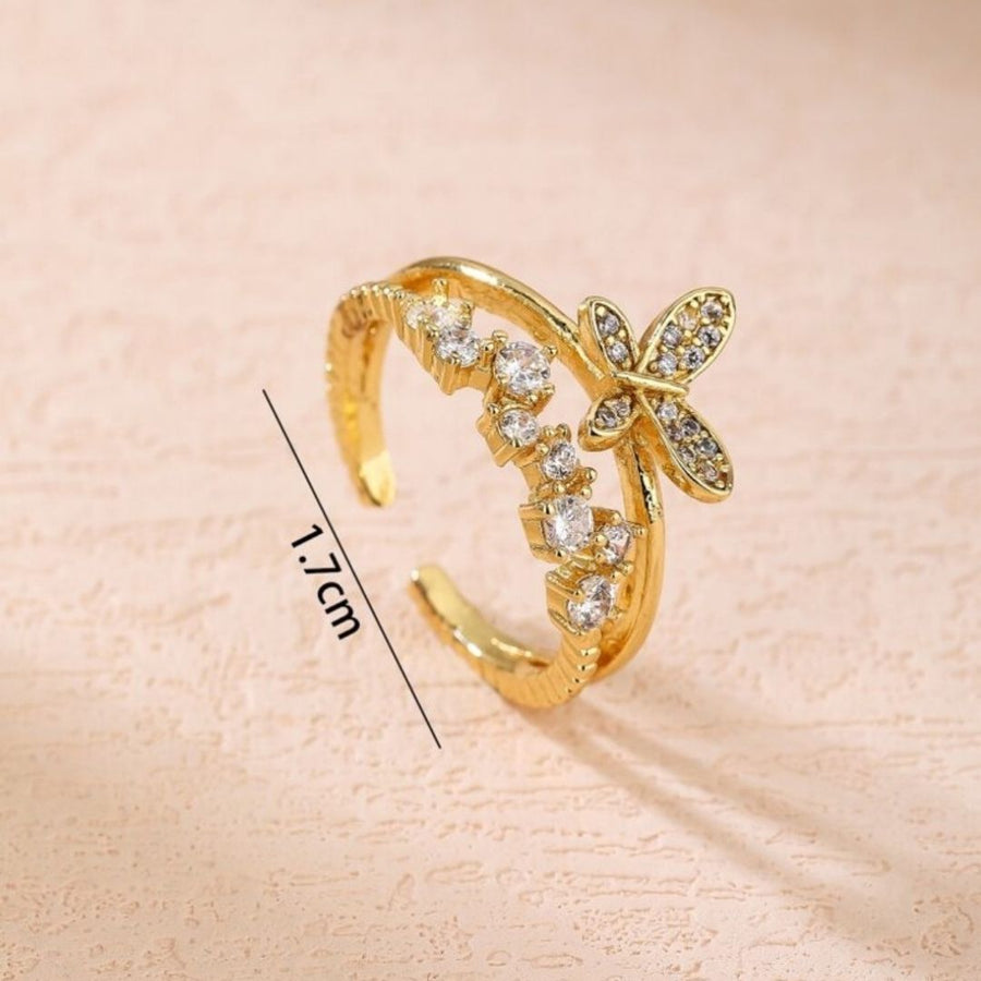 Shiny Butterfly Zircon  Ring