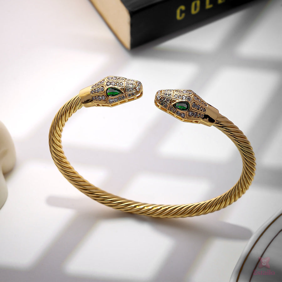 Serpent's Charm Cuff Bracelet