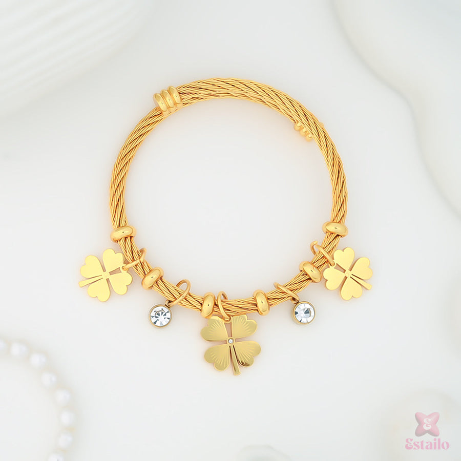 Gilded Charm Statement Bracelet