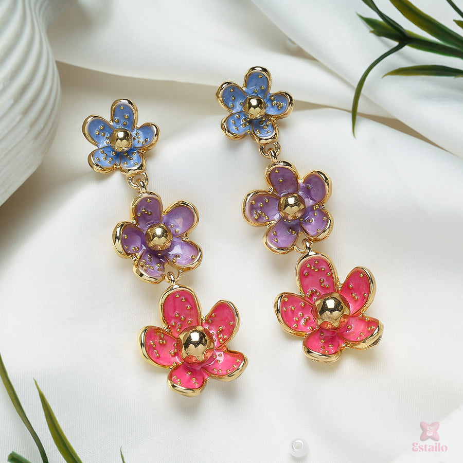 Trio Flower Dangles Earrings