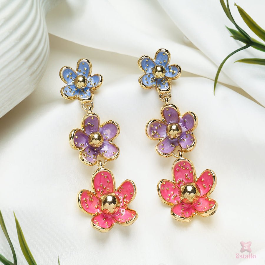 Trio Flower Dangles Earrings