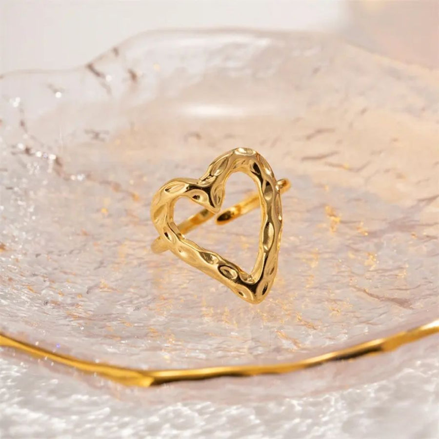 Open Heart Gold Ring