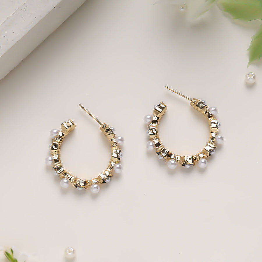 Pearlescent Blush Hoops Earrings