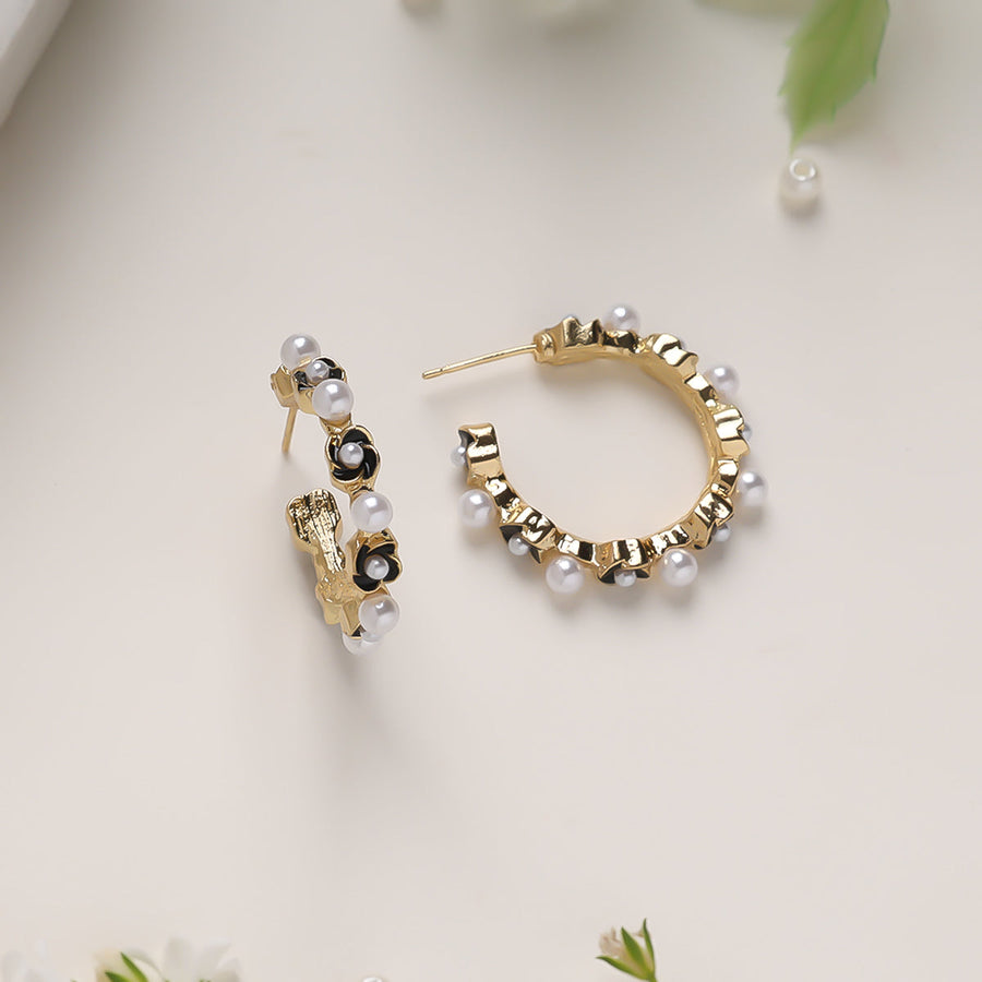 Pearlescent Blush Hoops Earrings