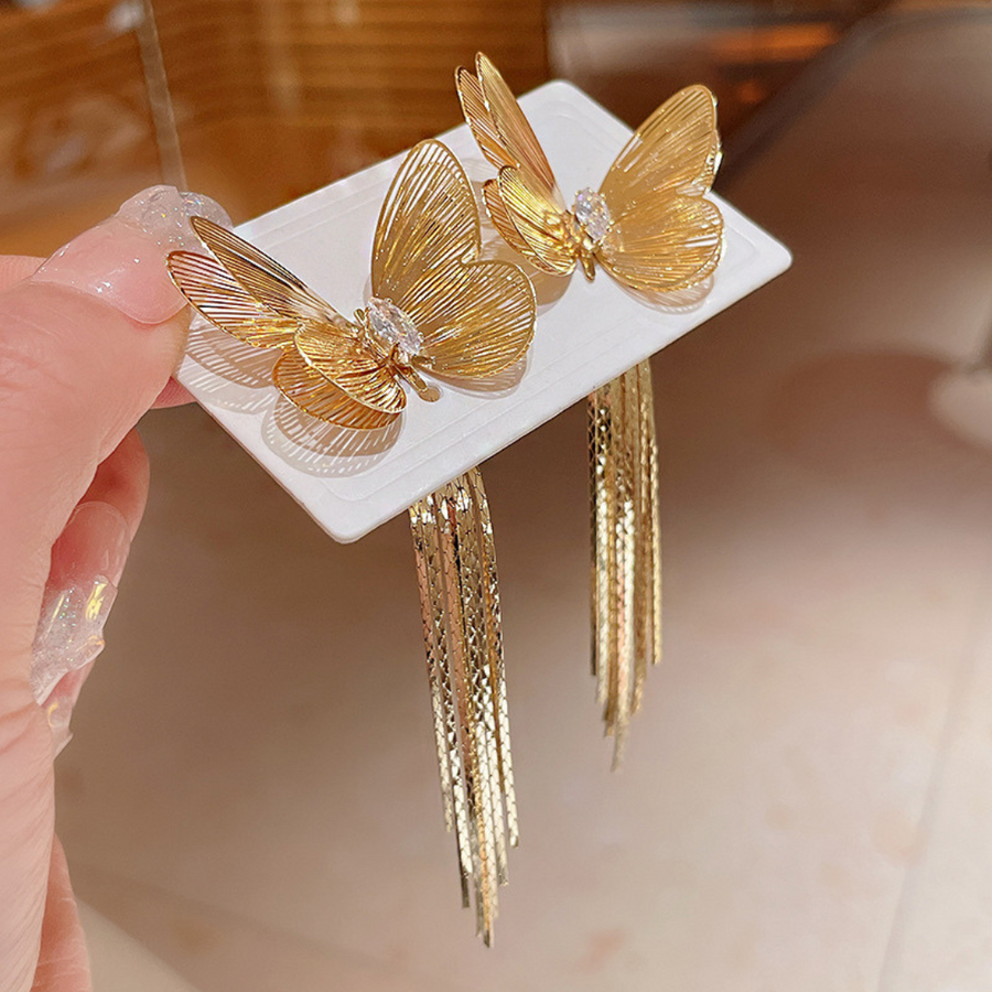 Shinning Butterfly Long Chain Earring