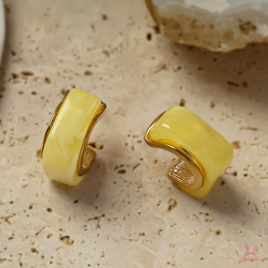 Mellow Yellow Hoops Earrings