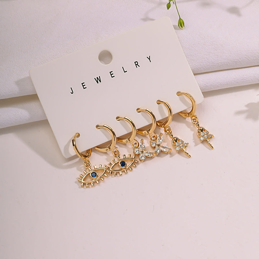 Golden Hoop Trio Combo Earrings