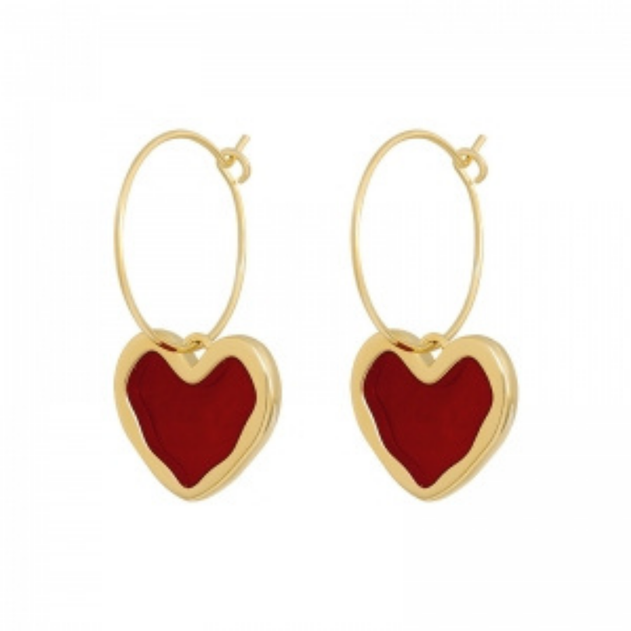 Cupid Fall Heart Earrings