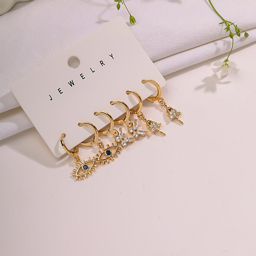 Golden Hoop Trio Combo Earrings