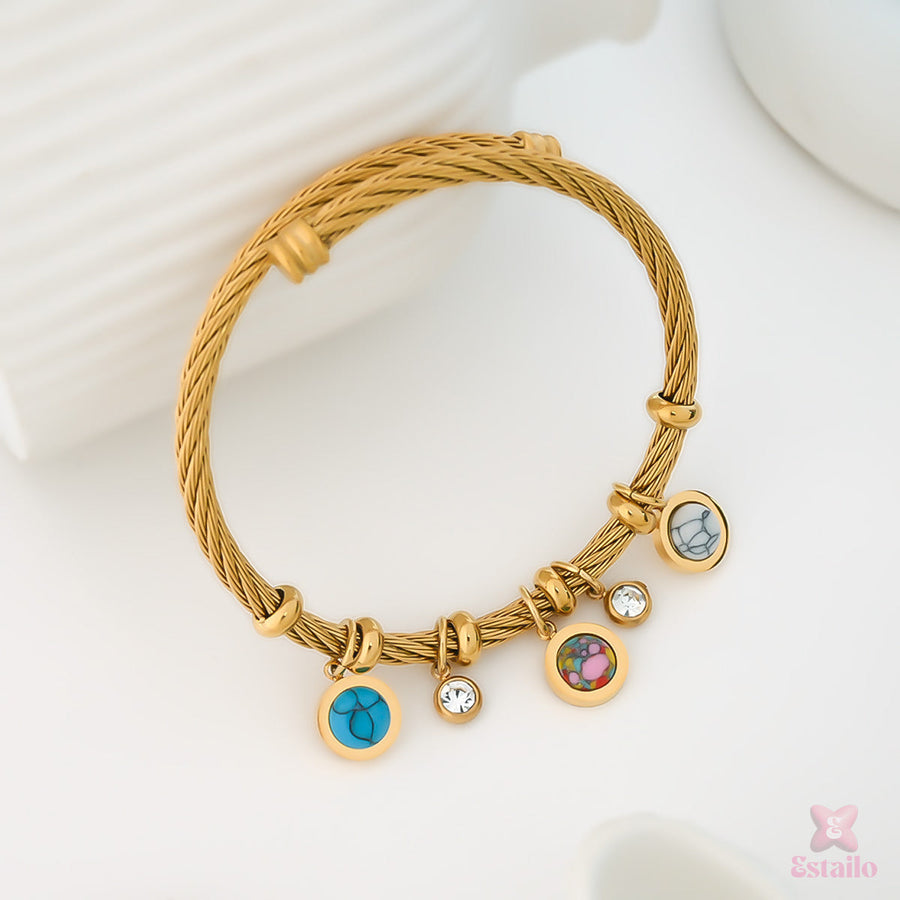 Golden Gaze Statement Bracelet