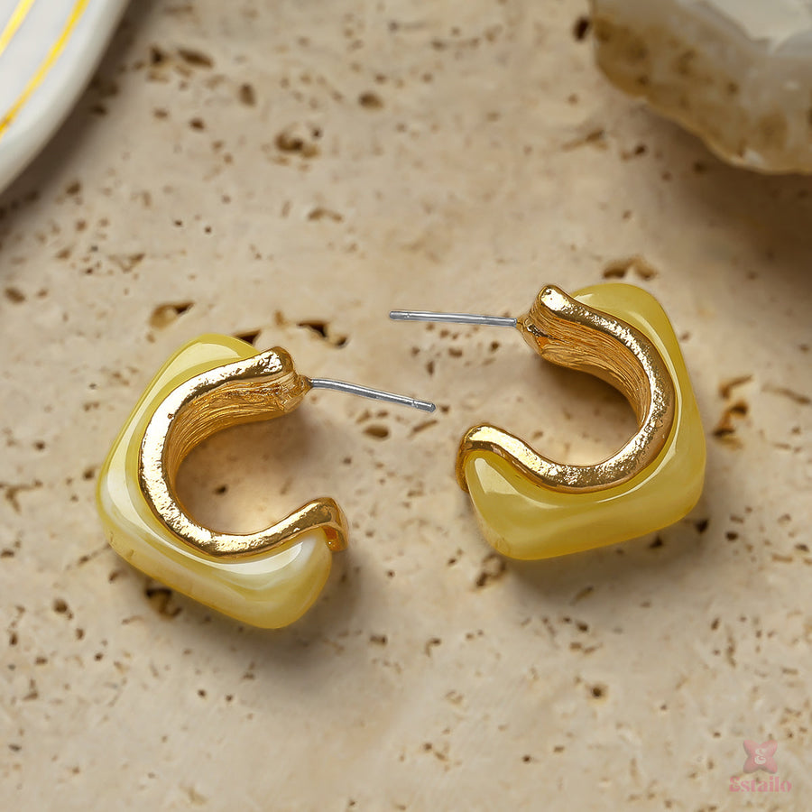 Mellow Yellow Hoops Earrings