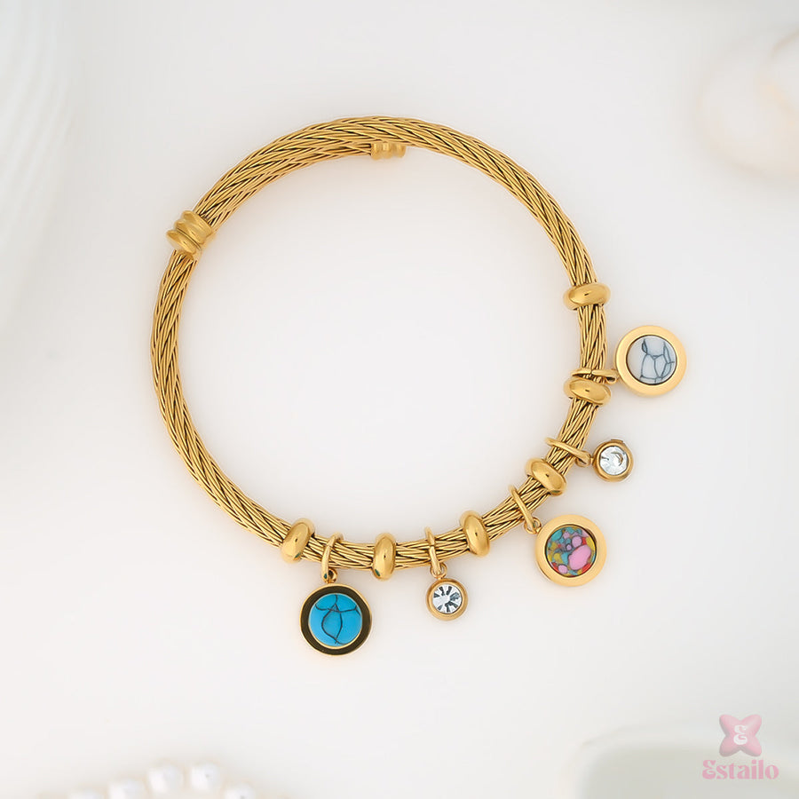 Golden Gaze Statement Bracelet