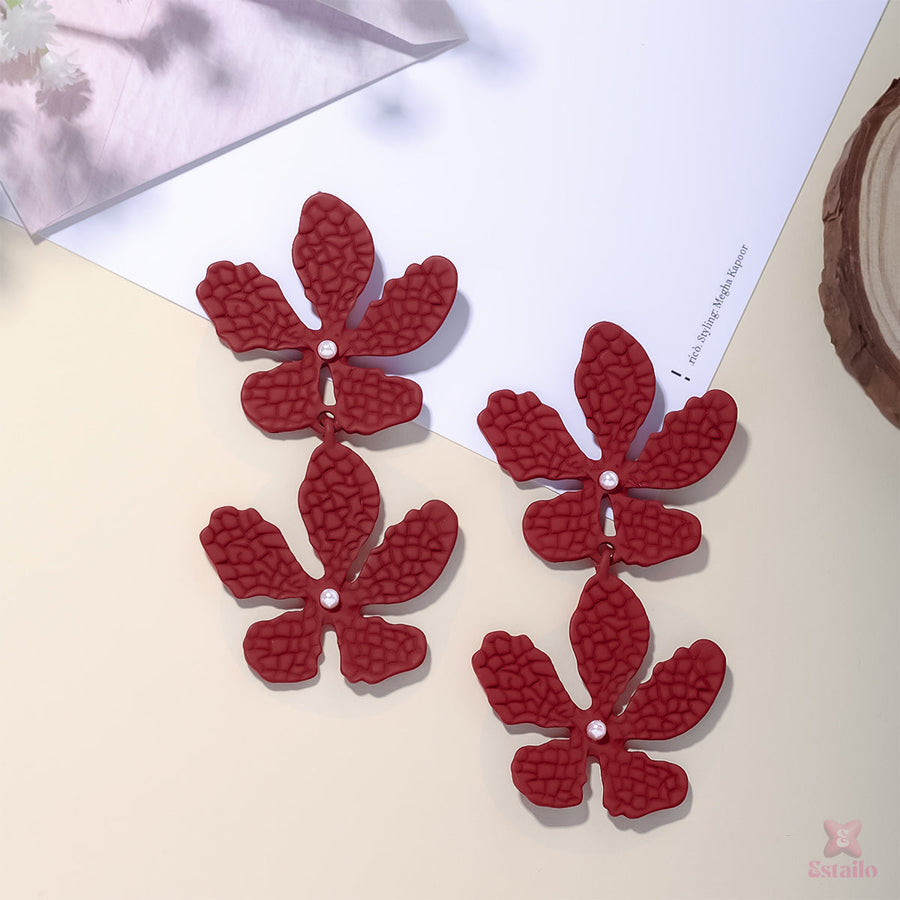Crimson Blossom Earrings