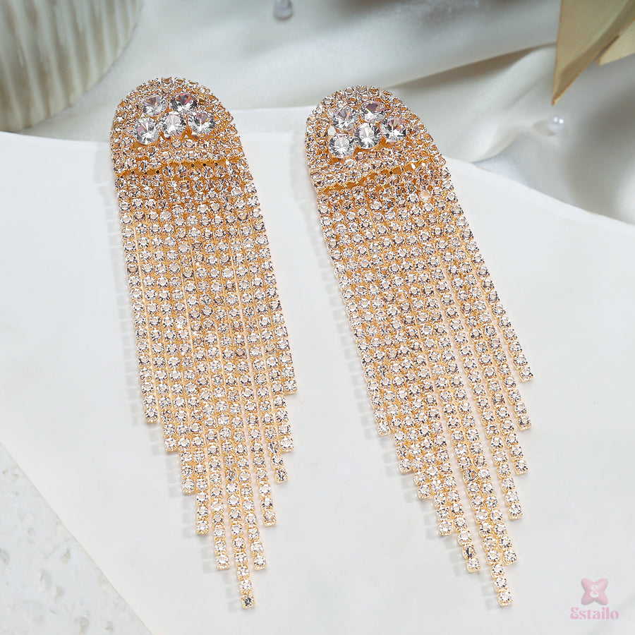 Rhinestone Waterfall Earrings