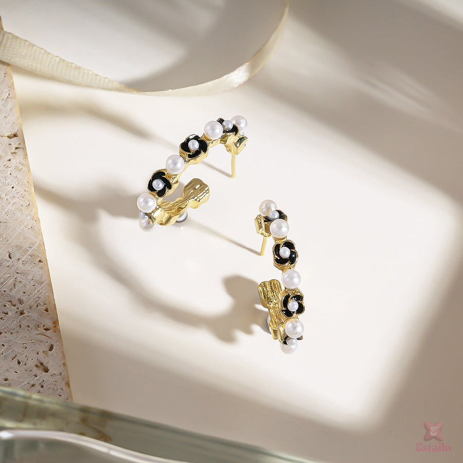 Pearlescent Blush Hoops Earrings