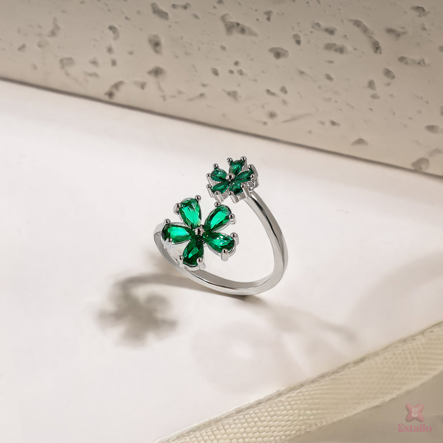 Emerald Blossom Ring