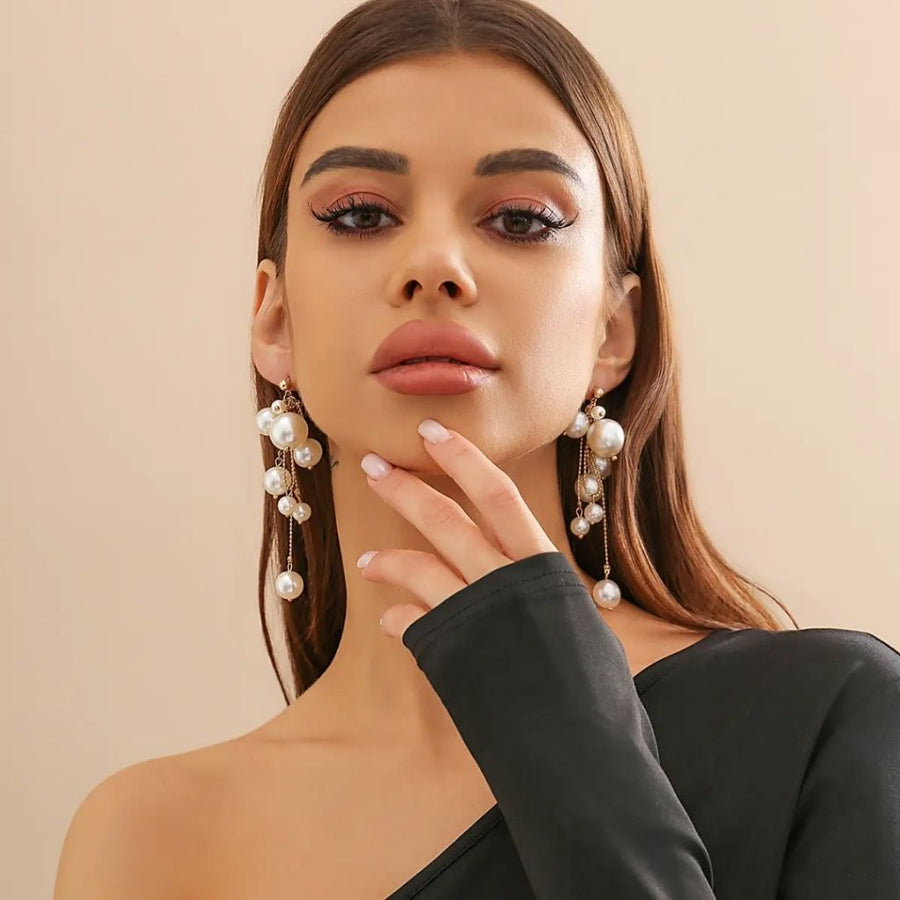 Fancy Pearl Drop Earrings