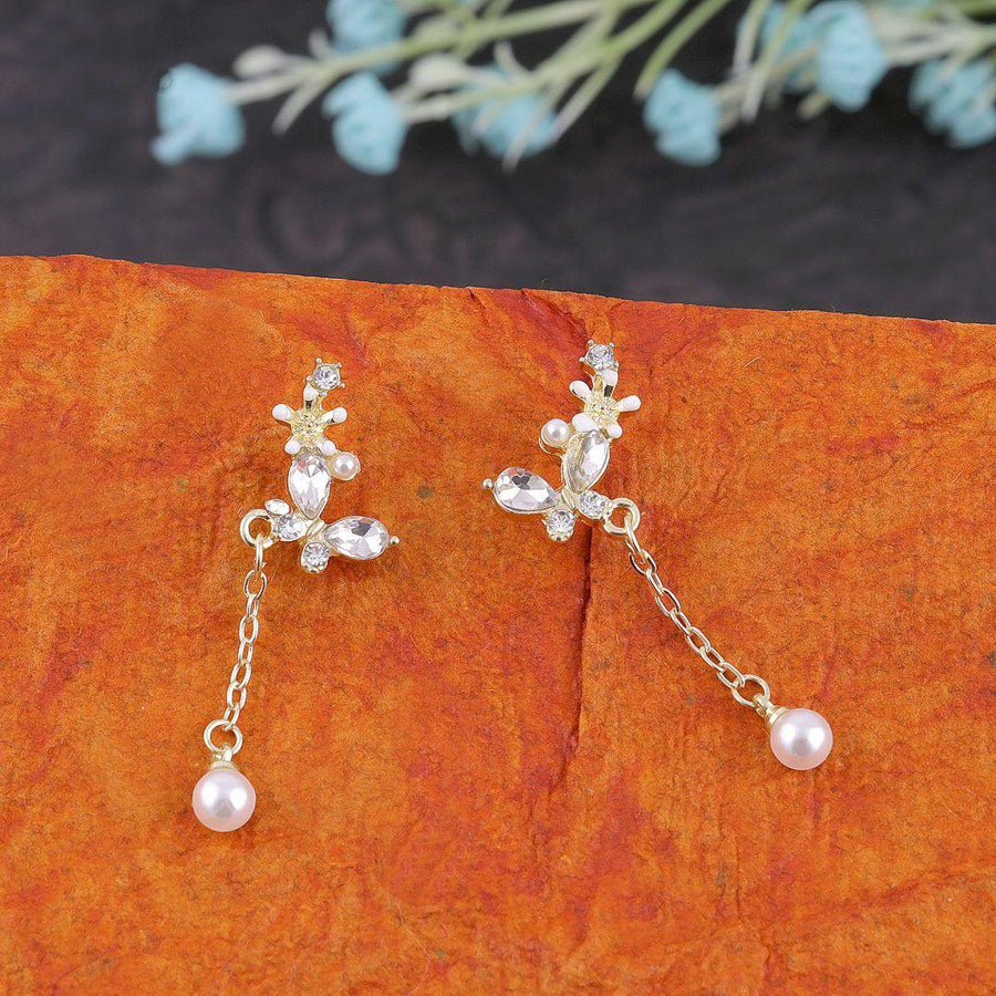 Social Butterfly Pearl Earrings