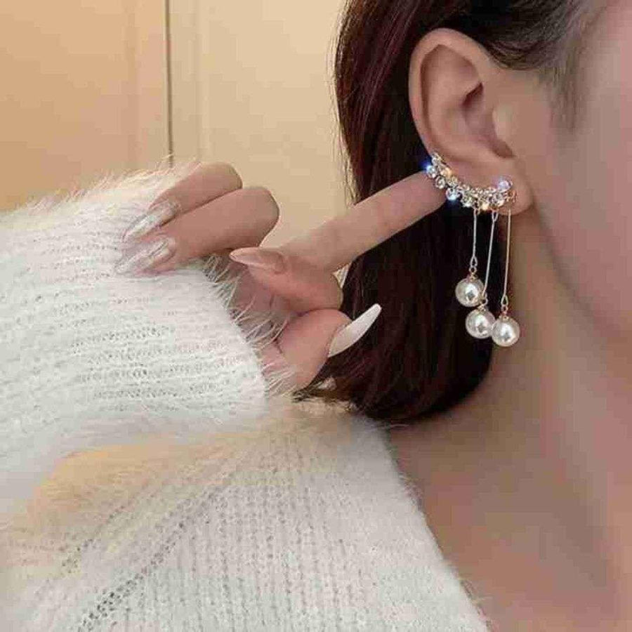 Perky Pearl Chain Hanging Earrings