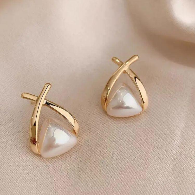 Pearl Cross stud Earrings
