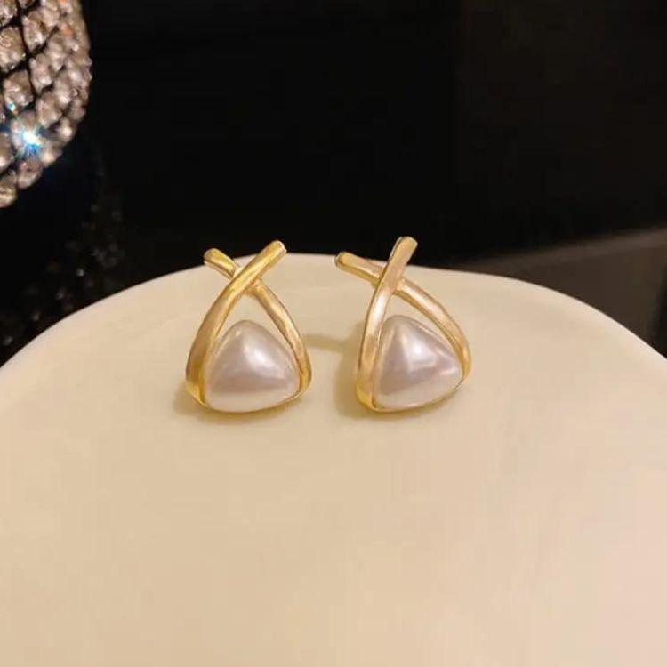 Pearl Cross stud Earrings
