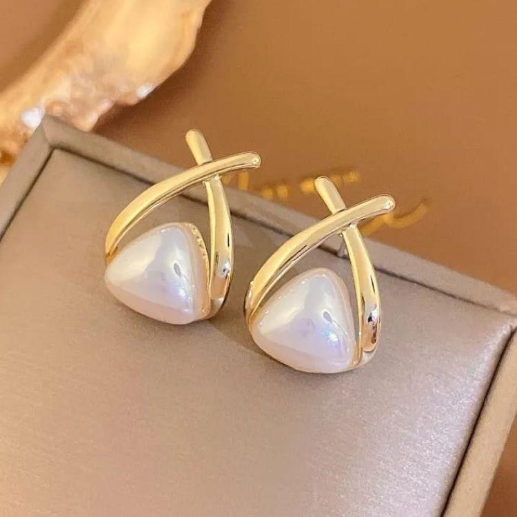 Pearl Cross stud Earrings