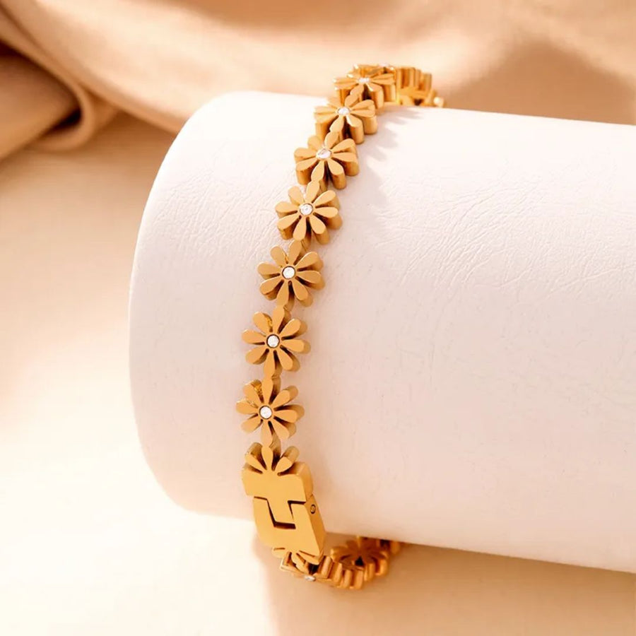 Floral Link Bracelet (Size 2.4)