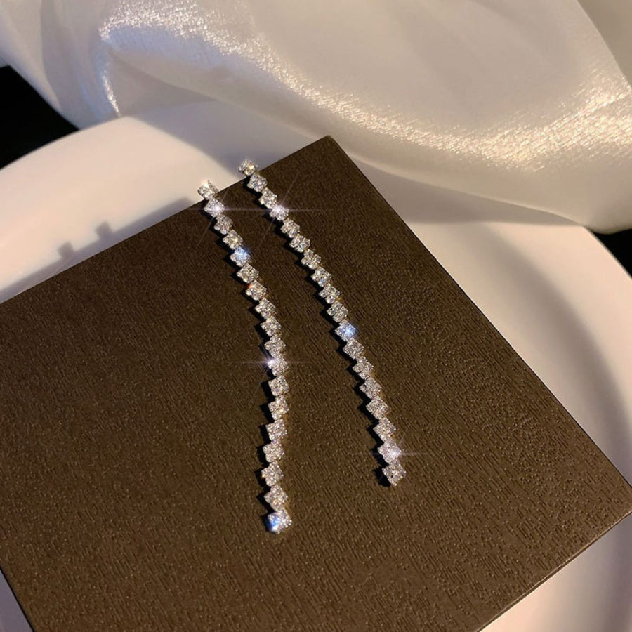 Rhinestone Tassel Earrings