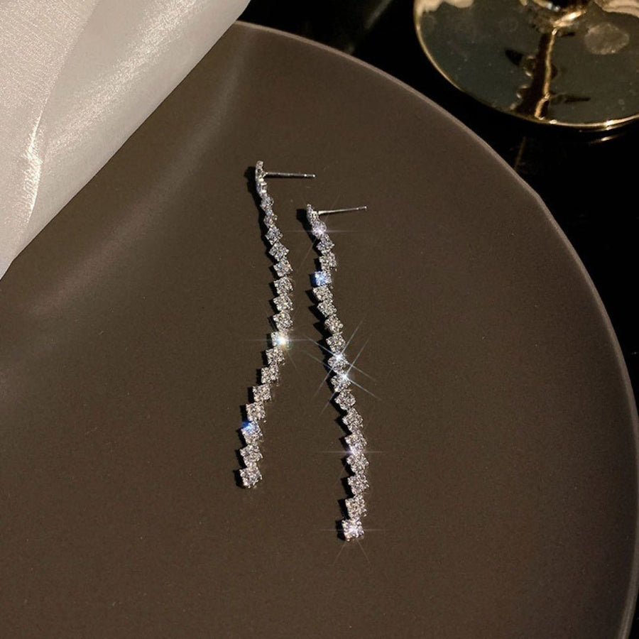 Rhinestone Tassel Earrings