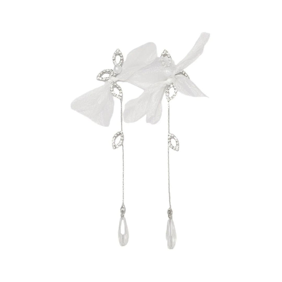 Blossom White Chain Earrings