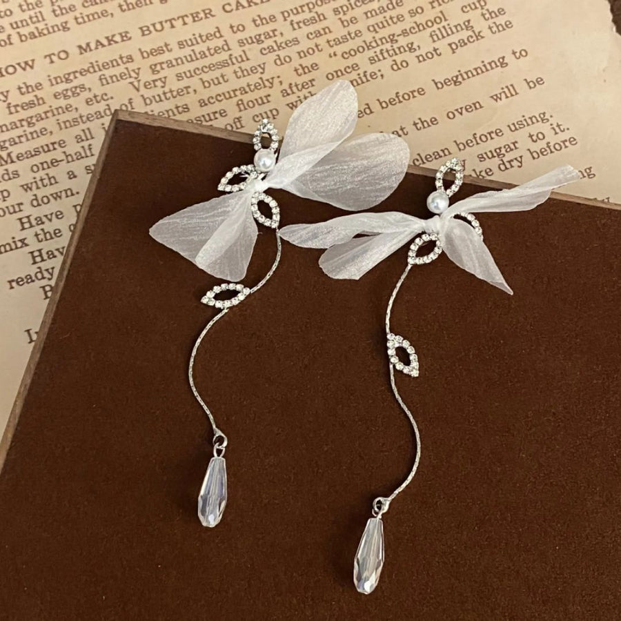 Blossom White Chain Earrings