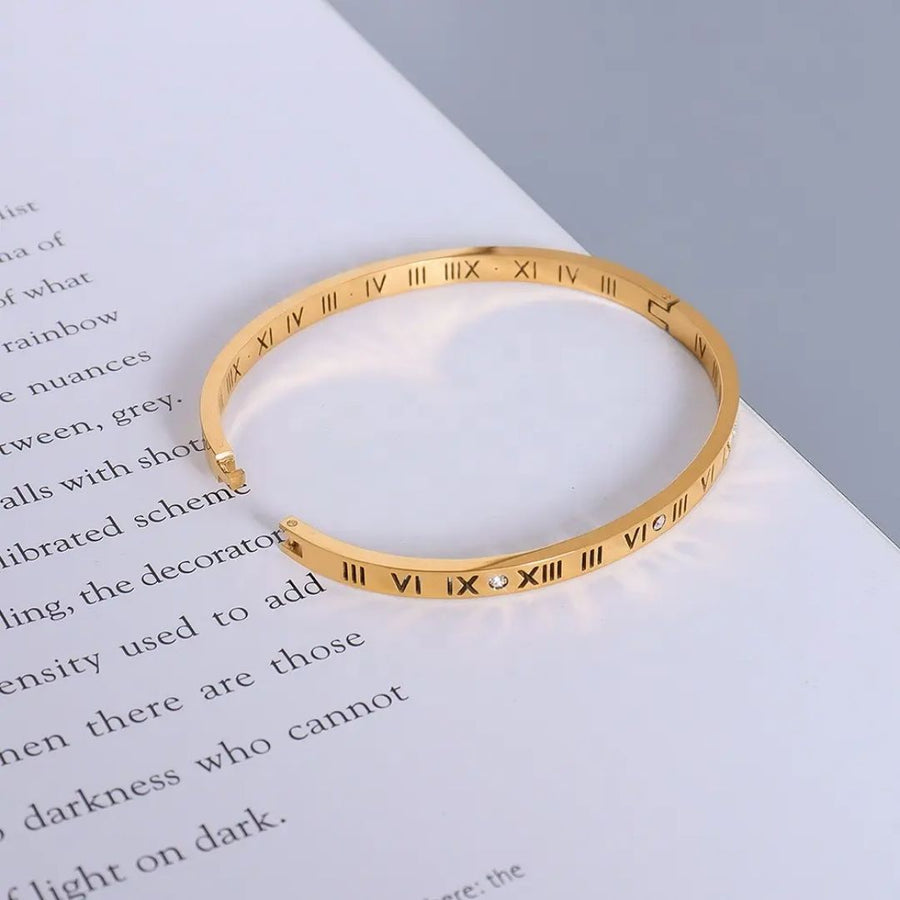 Roman Numeral Cuff Bracelet