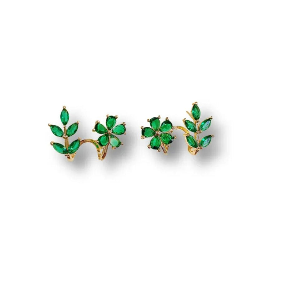 Emerald Floral Drop Earrings
