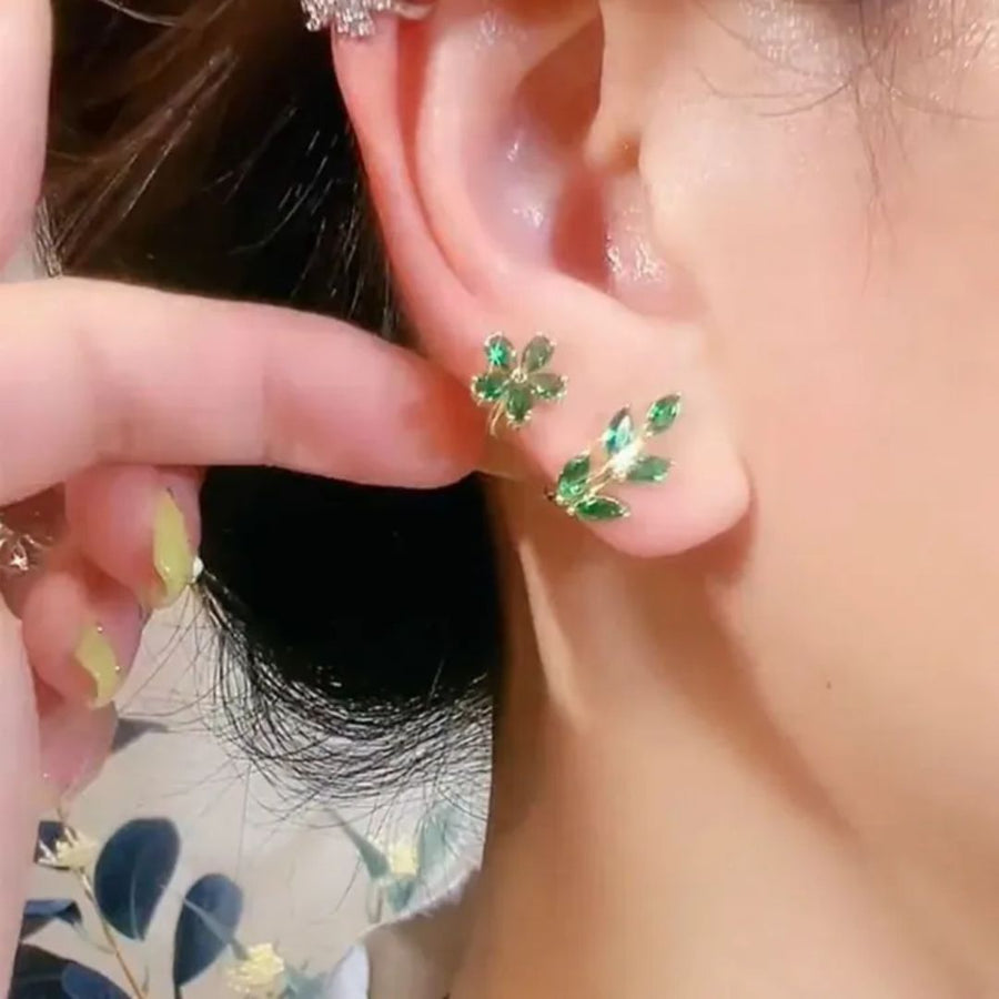 Emerald Floral Drop Earrings