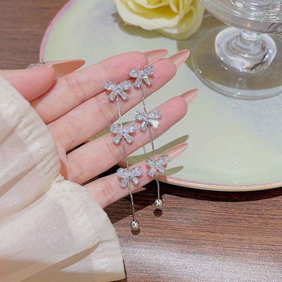 Crystal Bow Dangle Earrings