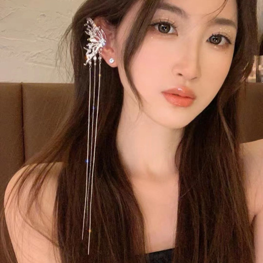 Dangling Chain Butterfly Ear Cuffs
