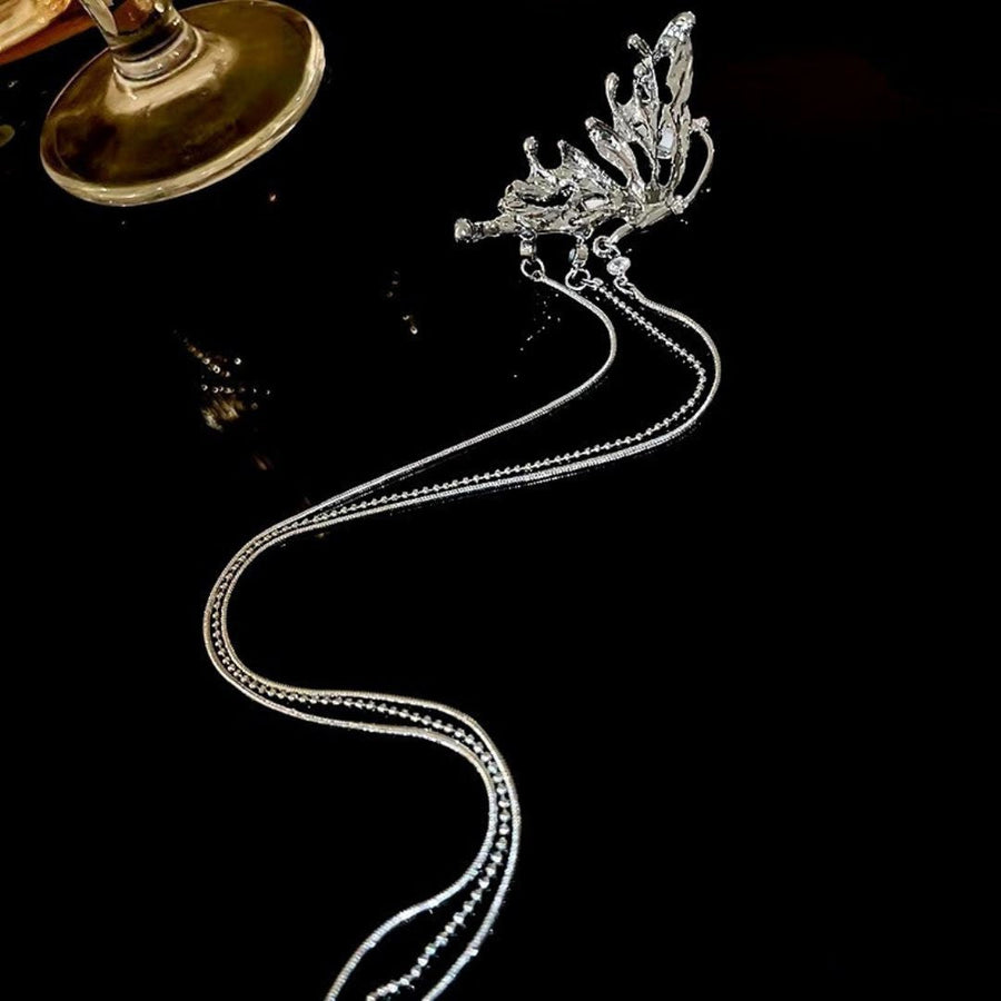 Dangling Chain Butterfly Ear Cuffs