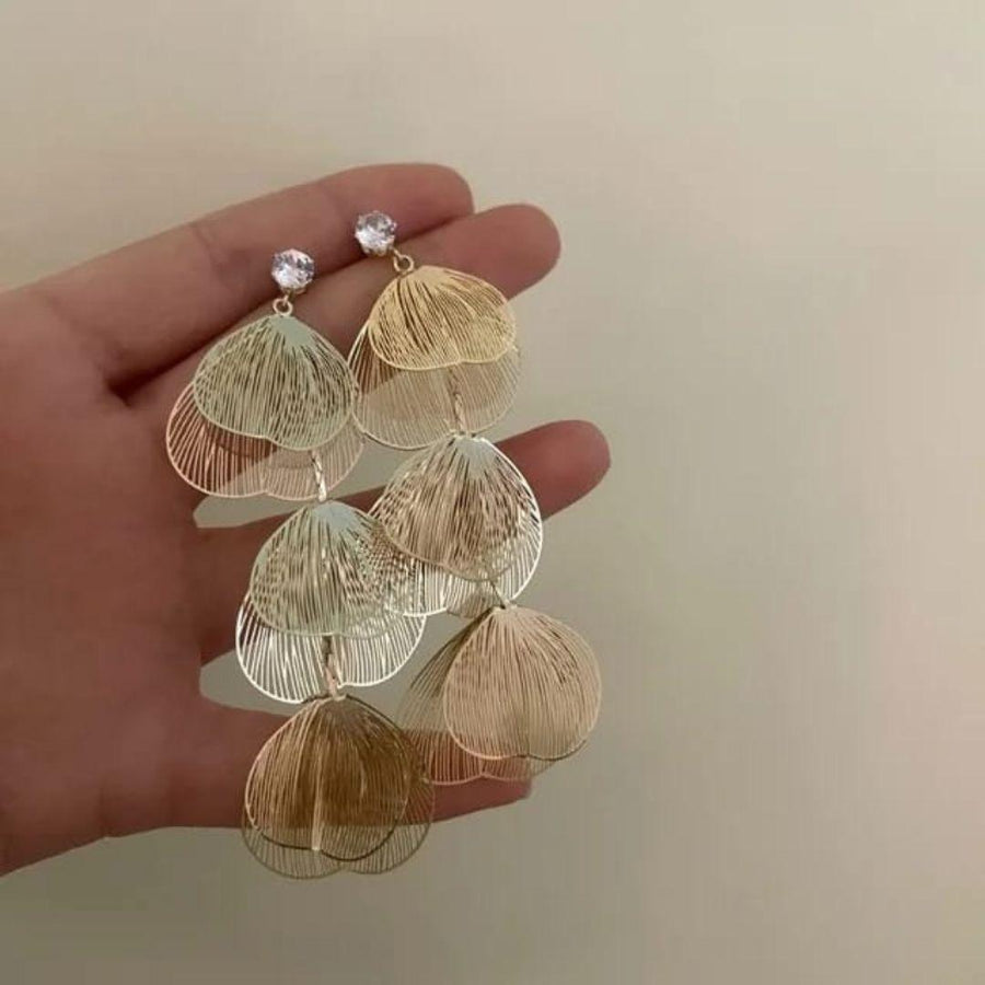 Golden Statement leaf Earrings