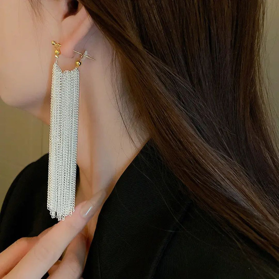 Bold Aura long Chain Earrings