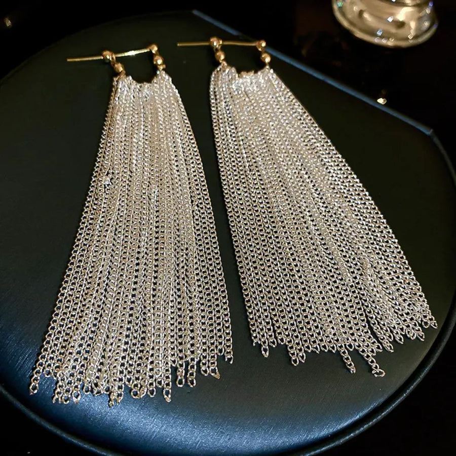 Bold Aura long Chain Earrings