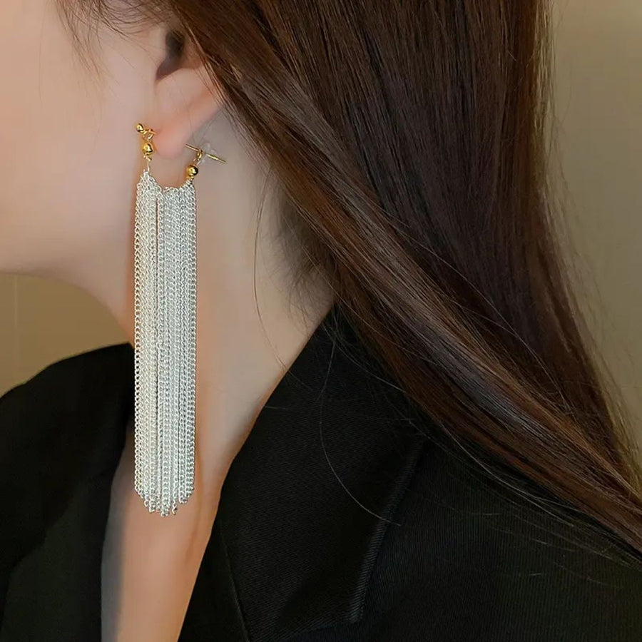 Bold Aura long Chain Earrings