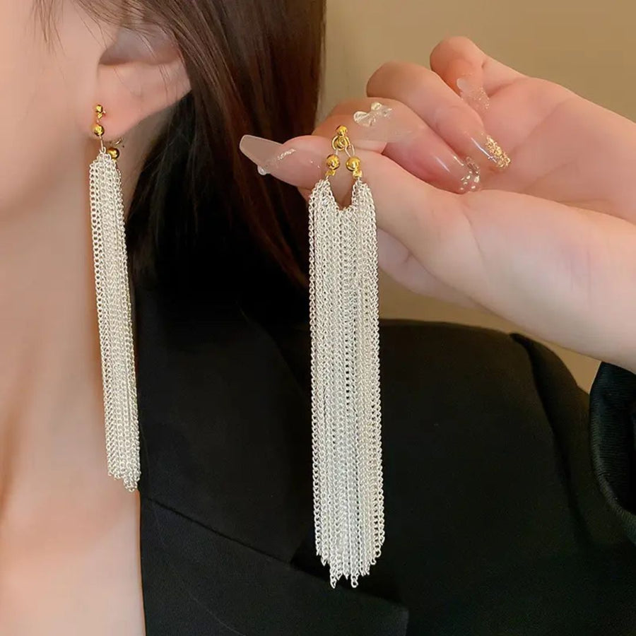 Bold Aura long Chain Earrings
