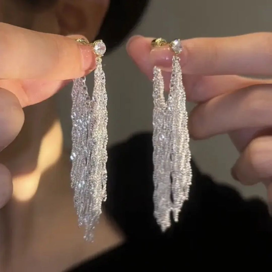 Bold Aura long Chain Earrings